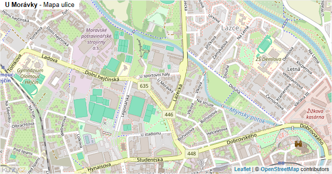 U Morávky - mapa ulice