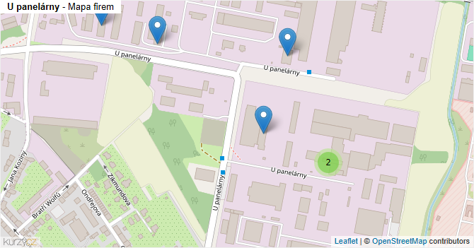 U panelárny - mapa firem