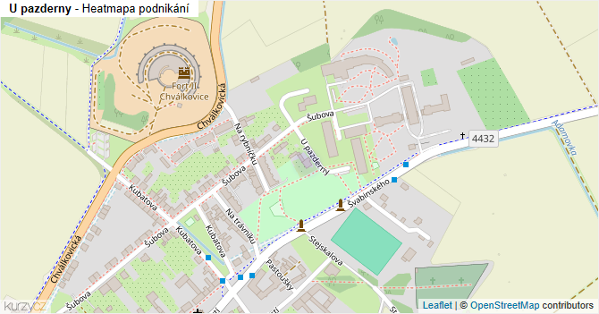 U pazderny - mapa podnikání
