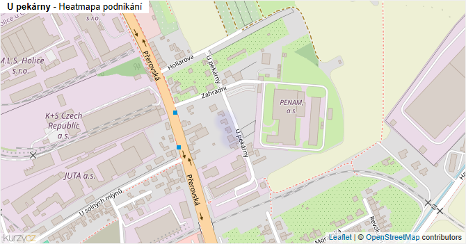 U pekárny - mapa podnikání