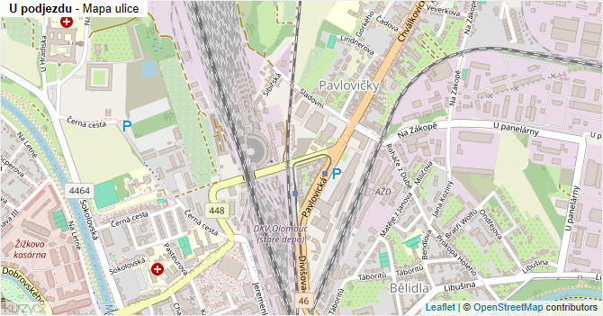 U podjezdu - mapa ulice