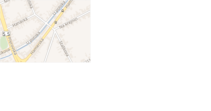 U potoka v obci Olomouc - mapa ulice
