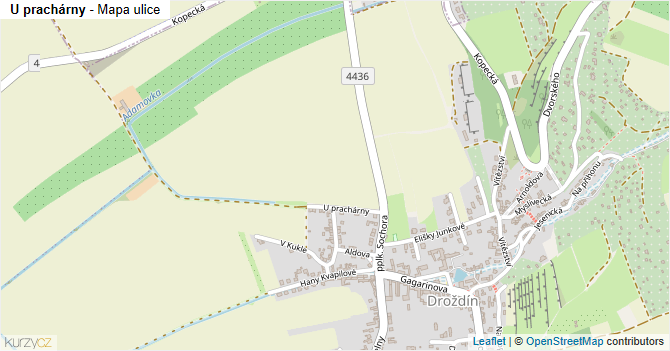 U prachárny - mapa ulice