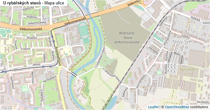 U rybářských stavů - mapa ulice