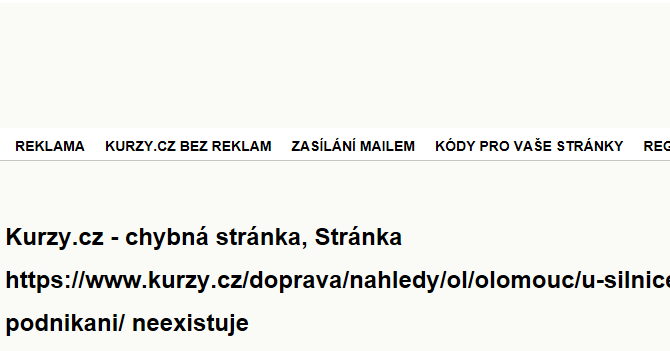 U silnice - mapa podnikání