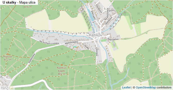 U skalky - mapa ulice