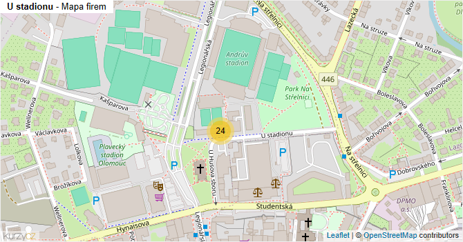 U stadionu - mapa firem