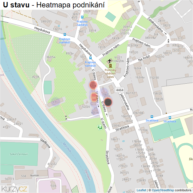 Mapa U stavu - Firmy v ulici.