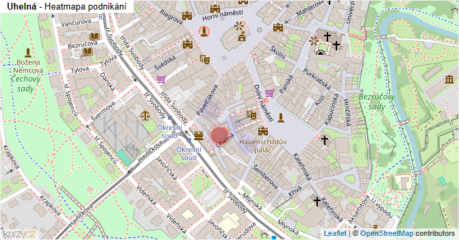 Uhelná - mapa podnikání