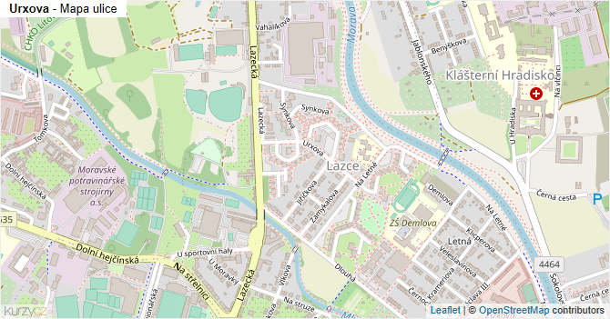 Urxova - mapa ulice