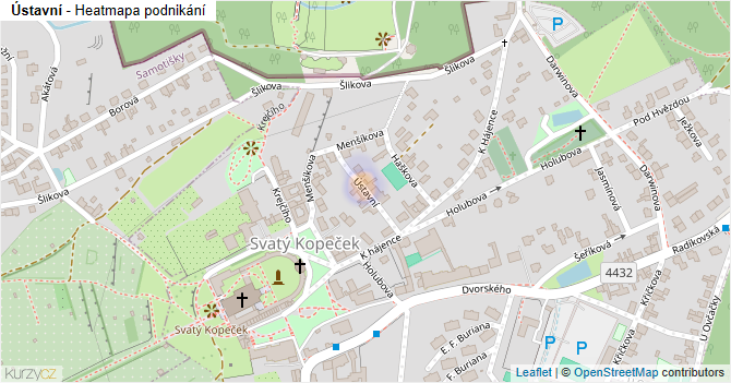Ústavní - mapa podnikání