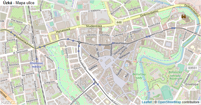 Úzká - mapa ulice