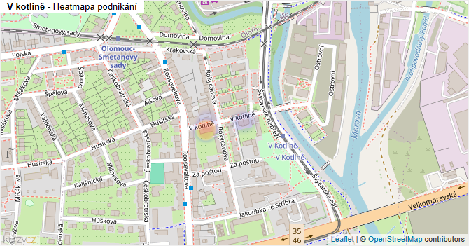 V kotlině - mapa podnikání