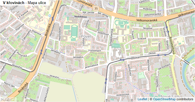 V křovinách - mapa ulice