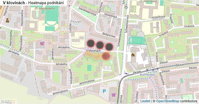 V křovinách - mapa podnikání