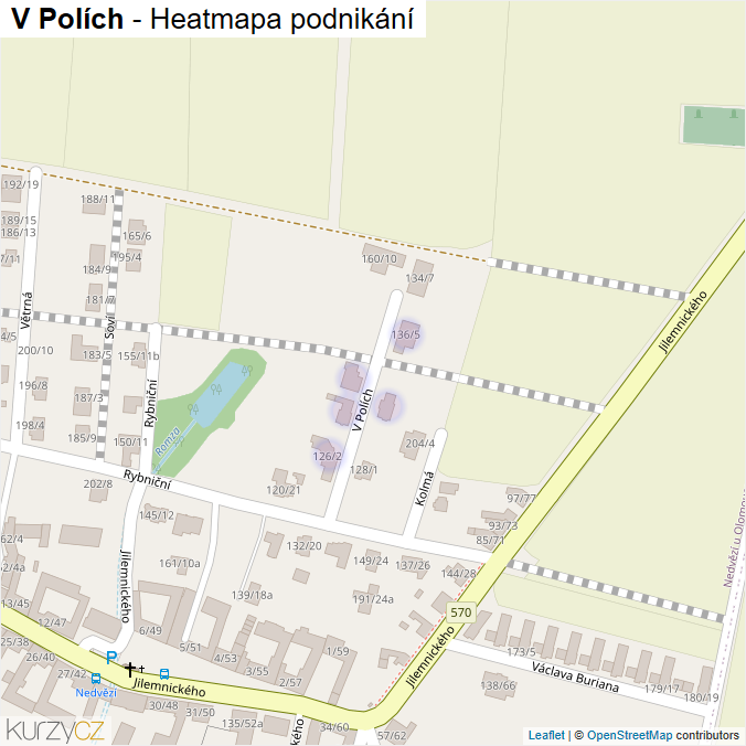 Mapa V Polích - Firmy v ulici.