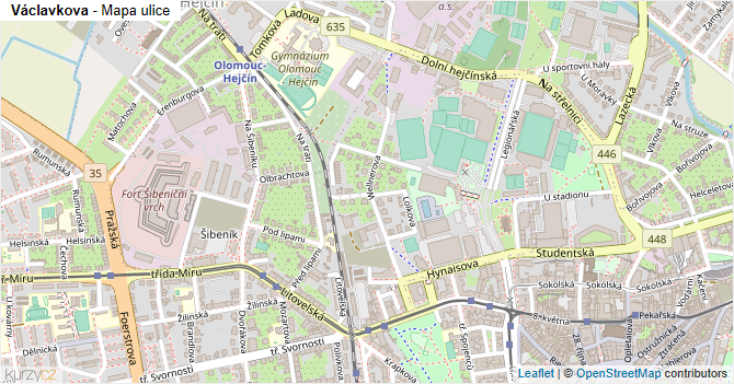 Václavkova - mapa ulice