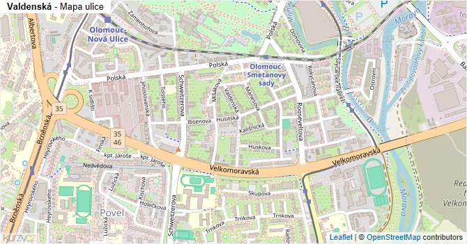 Valdenská - mapa ulice