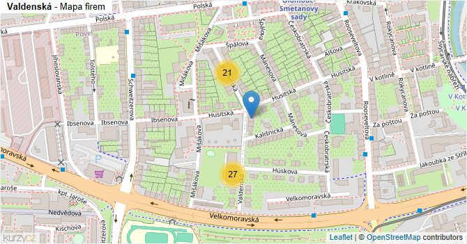 Valdenská - mapa firem