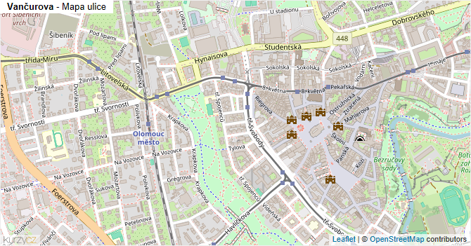 Vančurova - mapa ulice