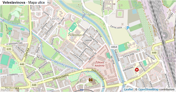 Veleslavínova - mapa ulice