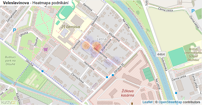 Veleslavínova - mapa podnikání