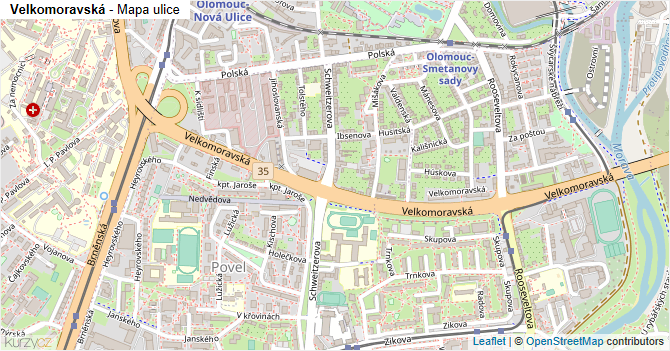 Velkomoravská - mapa ulice
