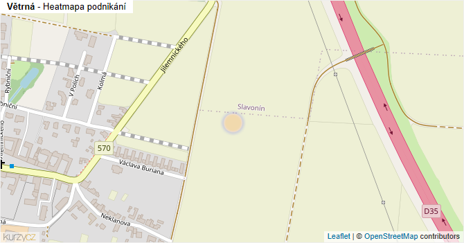 Větrná - mapa podnikání