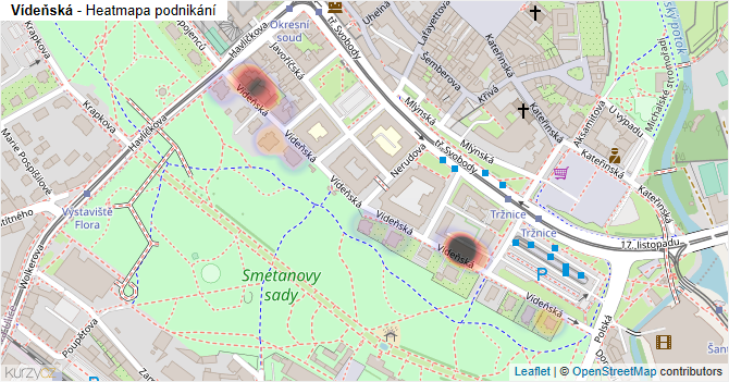 Vídeňská - mapa podnikání