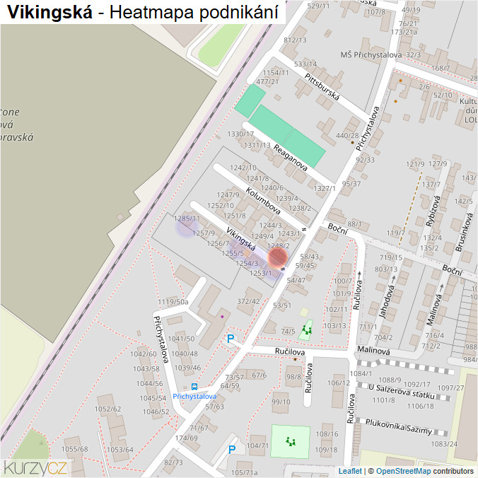 Mapa Vikingská - Firmy v ulici.