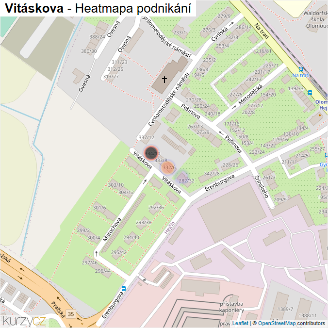 Mapa Vitáskova - Firmy v ulici.