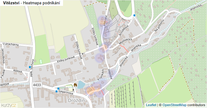 Vítězství - mapa podnikání