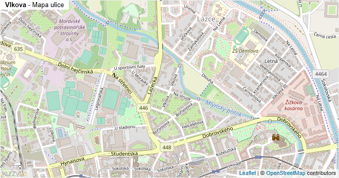 Vlkova - mapa ulice