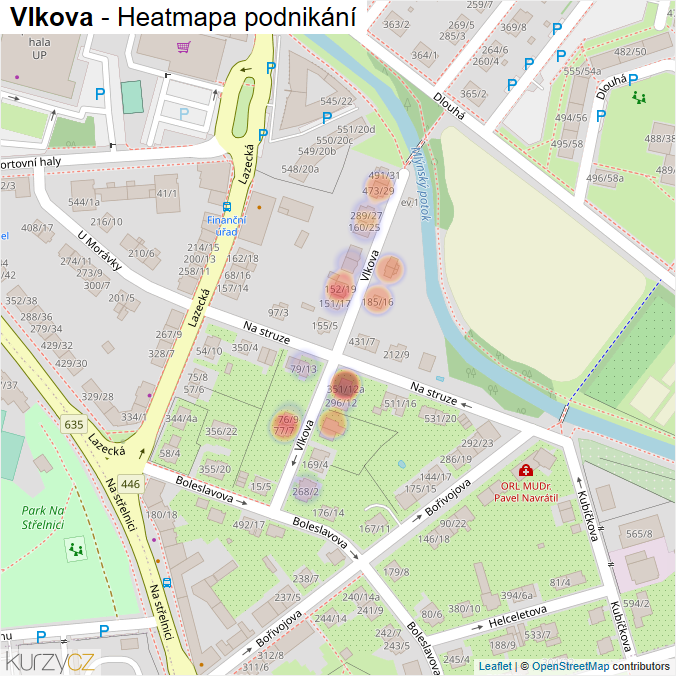 Mapa Vlkova - Firmy v ulici.