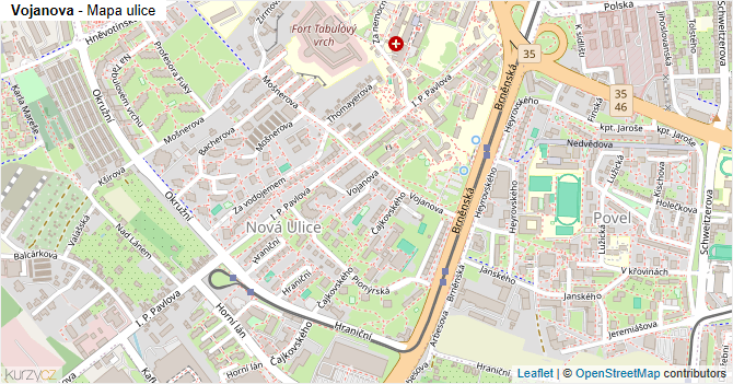Vojanova - mapa ulice