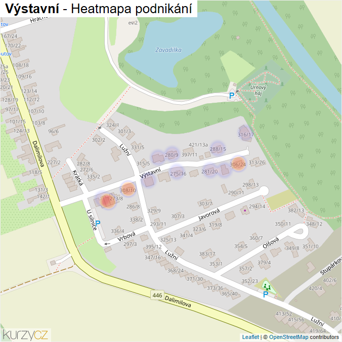 Mapa Výstavní - Firmy v ulici.