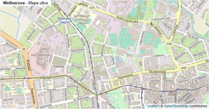 Wellnerova - mapa ulice