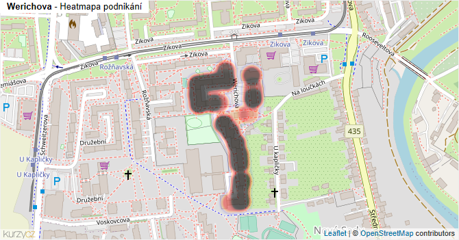 Werichova - mapa podnikání