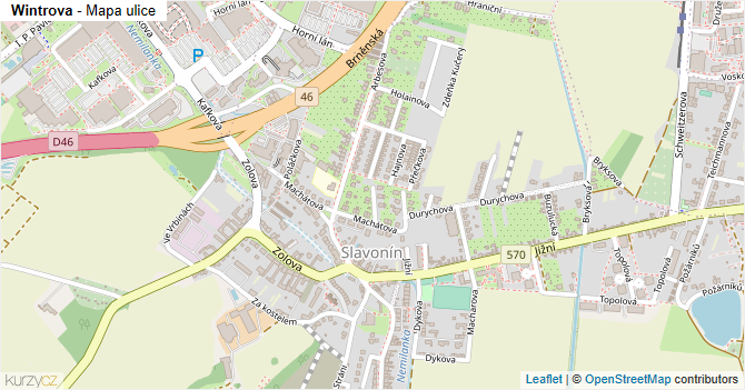 Wintrova - mapa ulice
