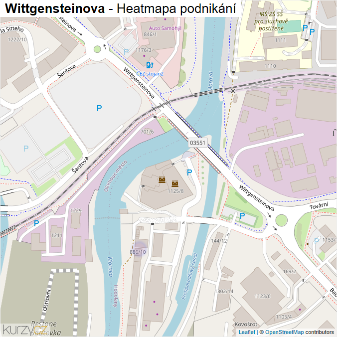 Mapa Wittgensteinova - Firmy v ulici.