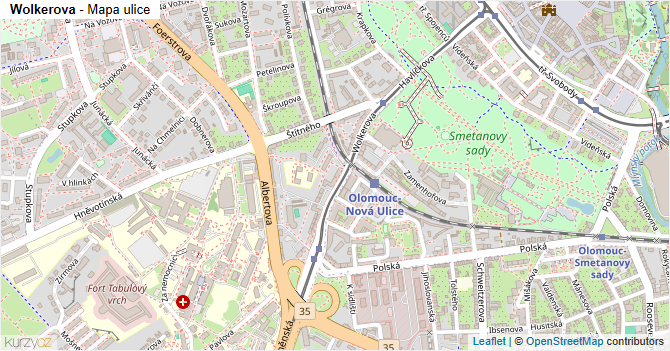 Wolkerova - mapa ulice
