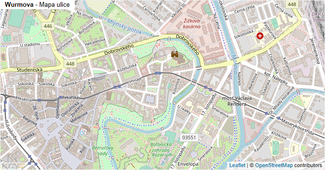 Wurmova - mapa ulice