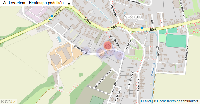 Za kostelem - mapa podnikání