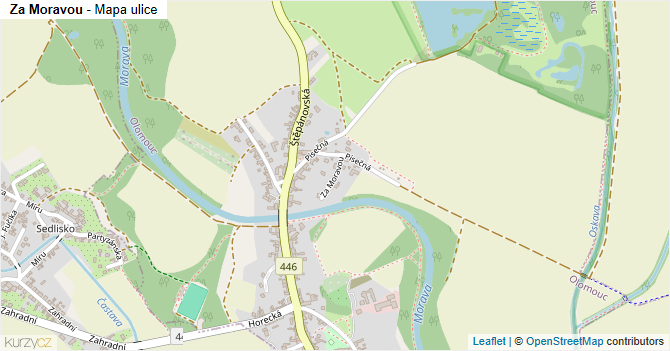 Za Moravou - mapa ulice