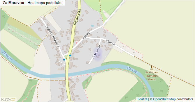 Za Moravou - mapa podnikání