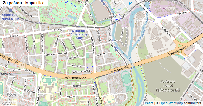 Za poštou - mapa ulice
