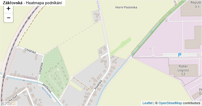 Zákřovská - mapa podnikání