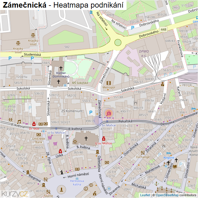 Mapa Zámečnická - Firmy v ulici.