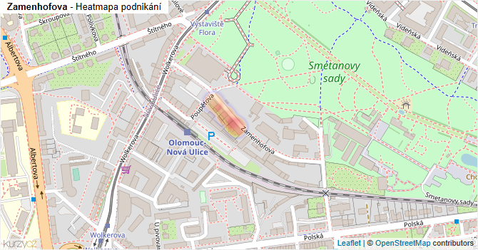 Zamenhofova - mapa podnikání