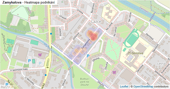 Zamykalova - mapa podnikání